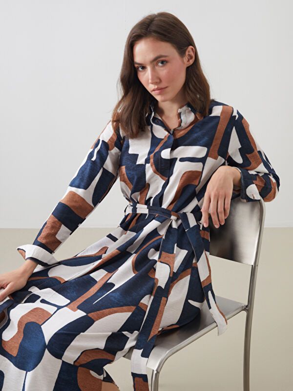 Moudda LC Waikiki - Robe tissée manches longues Femme Imprimé mélange - Tunisie 2