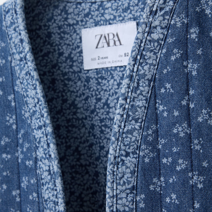 Moudda ZARA - Gilet Denim Enfant - Fleurs Blue Garden - Tunisie 3
