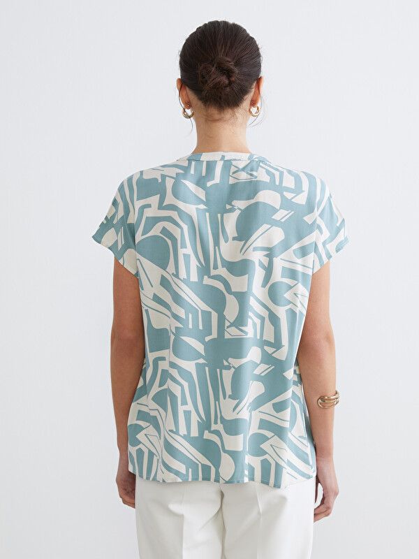 Moudda LC Waikiki - Blouse maternité à manches courtes pour Femme couleur Vert imprimé - Tunisie 4