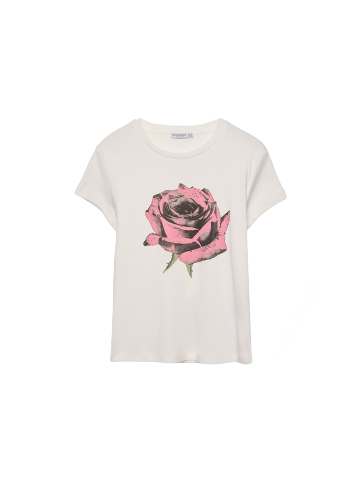 Moudda STRADIVARIUS - T-Shirt Manches courtes Imprimé Rose - Tunisie 3