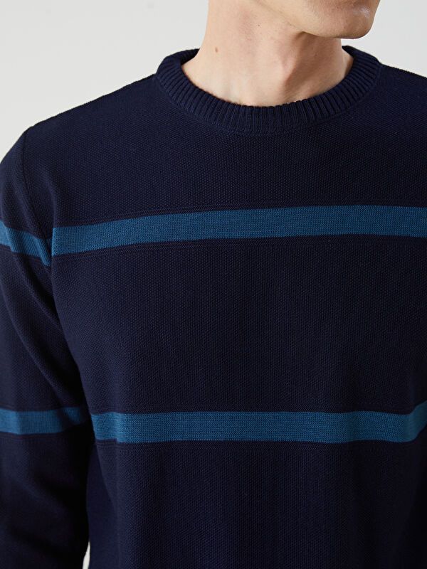 Moudda LC Waikiki - Pull rayé en tricot Homme Marine - Tunisie 3