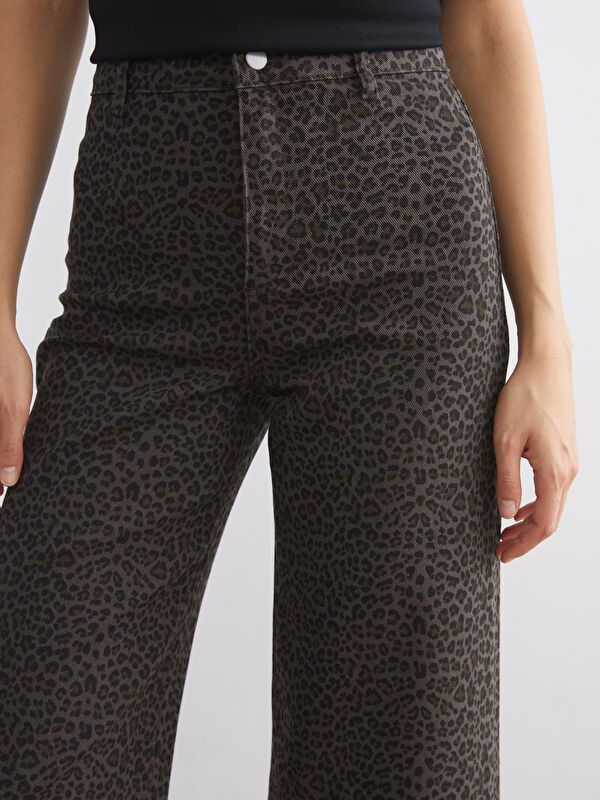 Moudda LC Waikiki - Pantalon tissé en denim Femme Imprimé marron - Tunisie 3