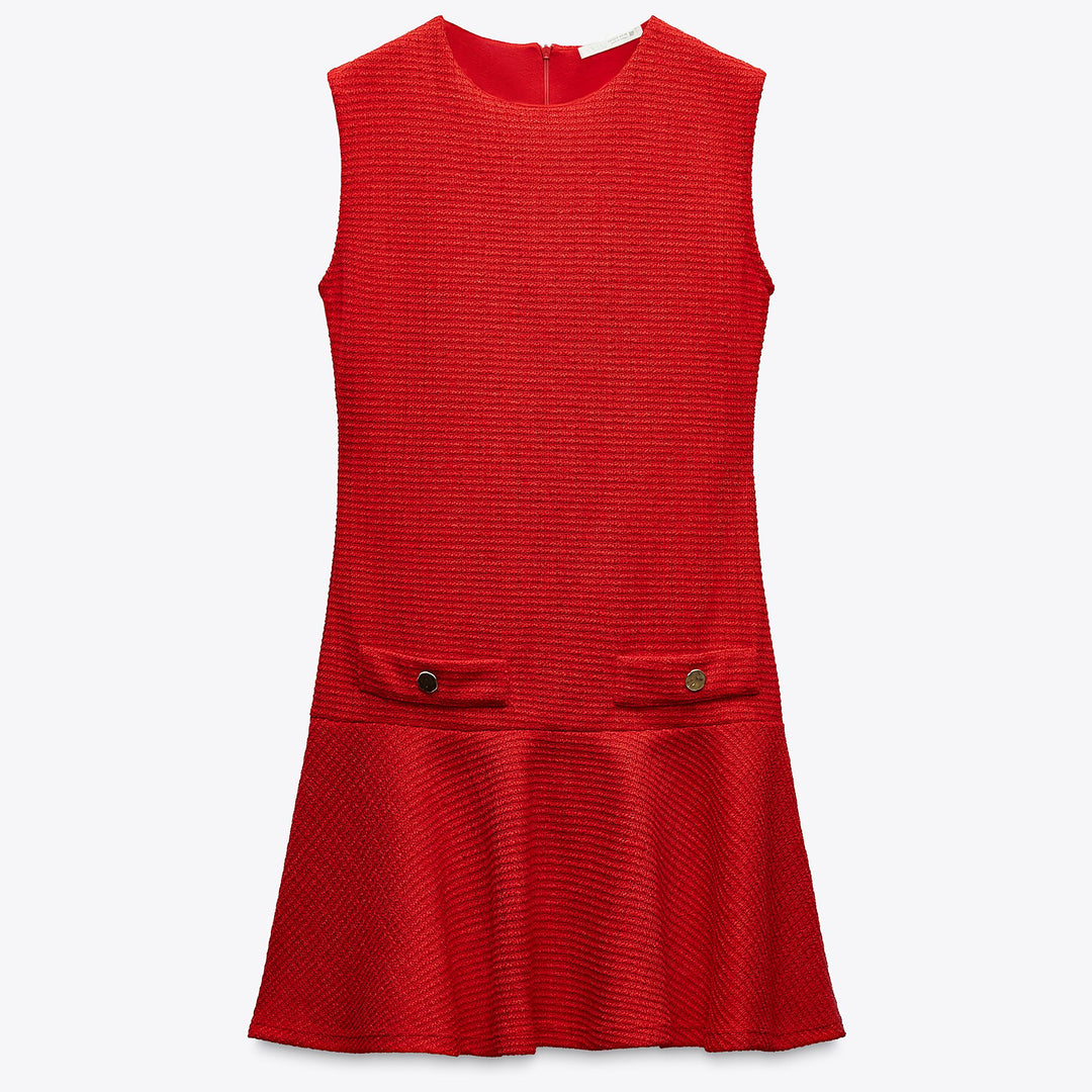 Moudda ZARA - Robe Mini - Structure & Bas Volume (Rouge) - Tunisie 1