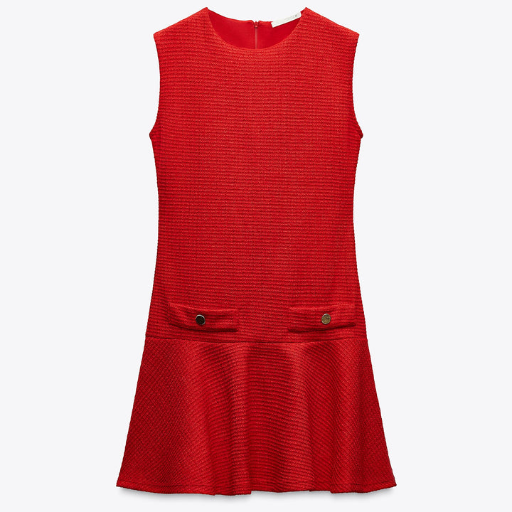 Moudda ZARA - Robe Mini - Structure & Bas Volume (Rouge) - Tunisie 1