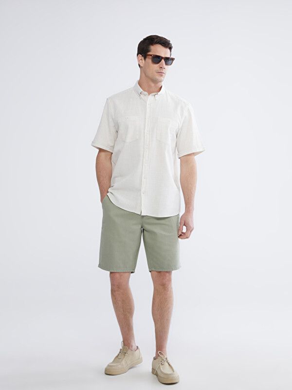 Moudda LC Waikiki - Bermuda en tissu pour Homme couleur Vert kaki clair - Tunisie 1