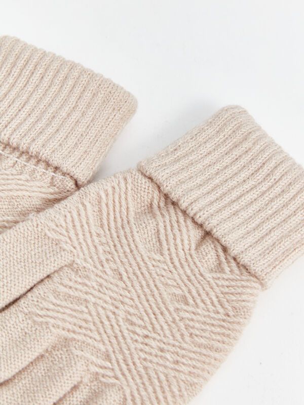 Moudda LC Waikiki - Gants tricot Femme Beige - Tunisie 3