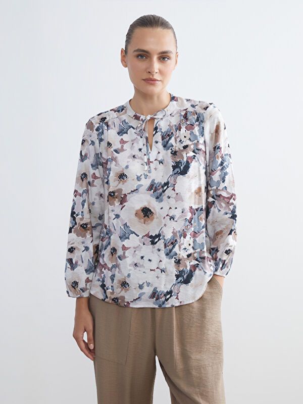 Moudda LC Waikiki - Blouse tissée imprimée manches longues Femme Imprimé rose - Tunisie 1