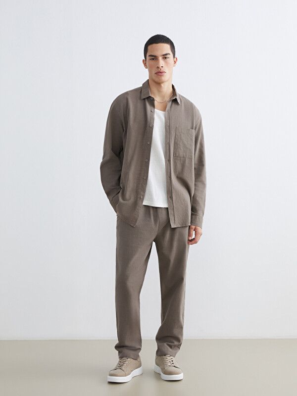 Moudda LC Waikiki - Pantalon mi-saison en tissu pour Homme couleur Vison - Tunisie 1