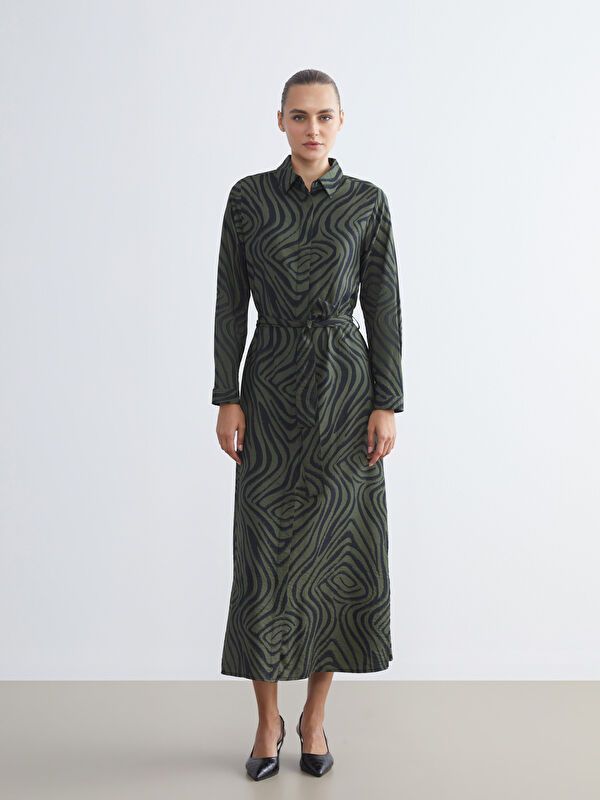 Moudda LC Waikiki - Robe tissée manches longues Femme Imprimé vert - Tunisie 2