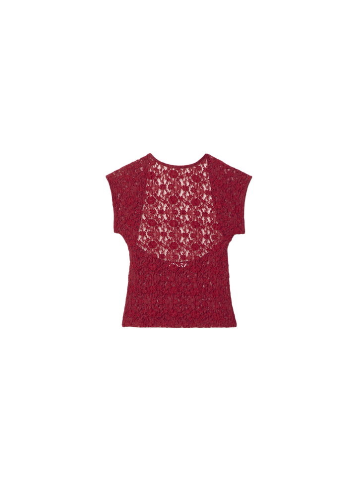 Moudda STRADIVARIUS - T-Shirt Mini Manches Dos Nu en Dentelle - Tunisie 1