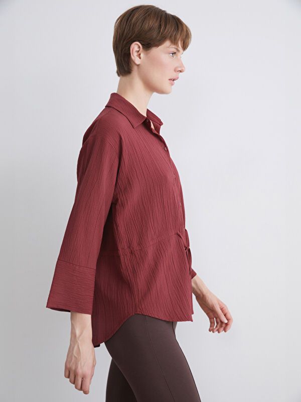 Moudda LC Waikiki - Chemise tissée manches longues Femme Rouge - Tunisie 1