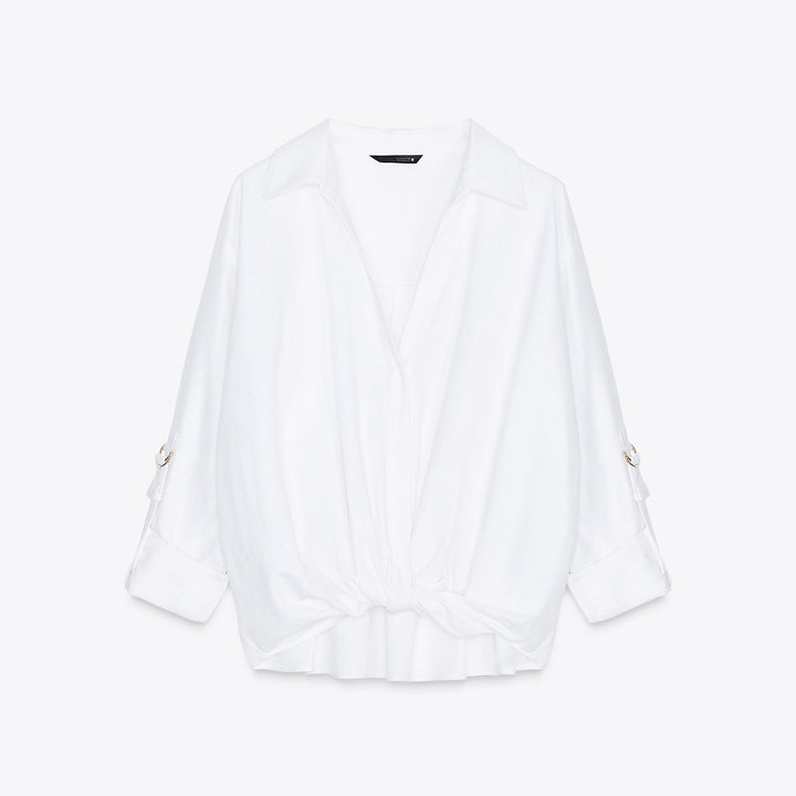 Moudda ZARA - Chemise Lin/Viscose - Nœud Taille - Tunisie 1