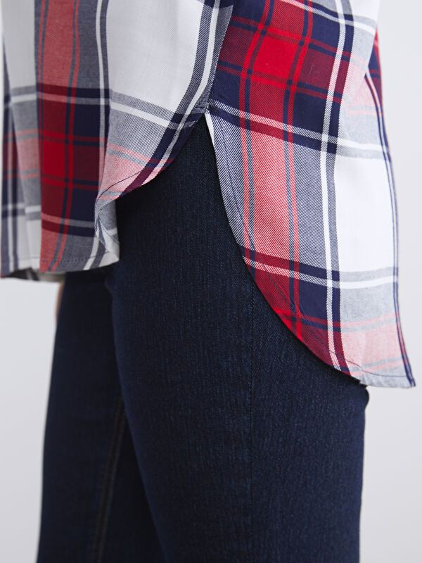 Moudda LC Waikiki - Chemise tissée manches longues Femme À carreaux rouges - Tunisie 3