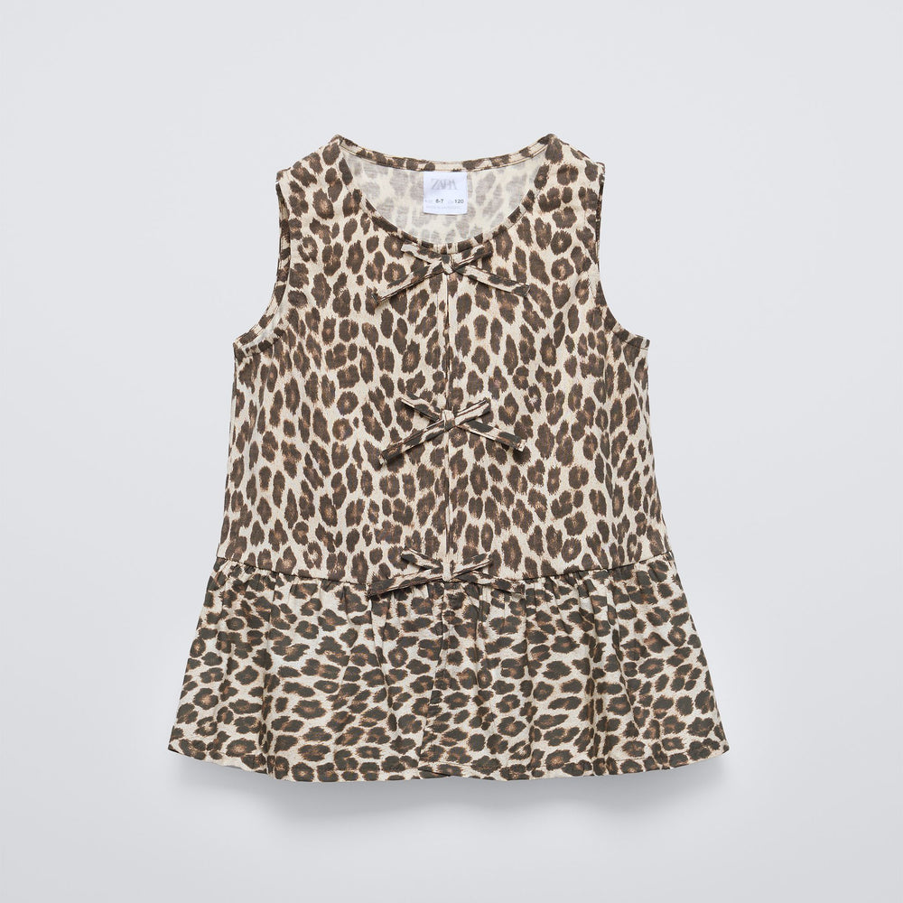 Moudda ZARA - T-shirt imprimé animalier volants et nœuds - Tunisie 2