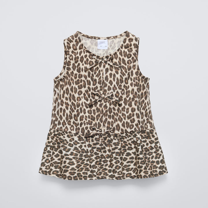 Moudda ZARA - T-shirt imprimé animalier volants et nœuds - Tunisie 2
