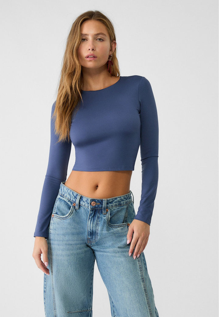 Moudda STRADIVARIUS - T-Shirt Cropped M/L Dos Nu - Tunisie 5