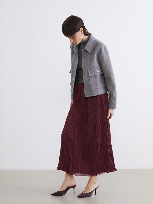 Moudda LC Waikiki - Jupe en tissu pour Femme couleur Bordeaux - Tunisie 1