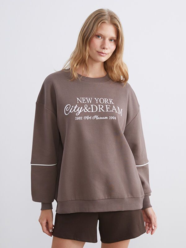 Moudda LC Waikiki - Sweatshirt en jersey Femme Brun - Tunisie 1
