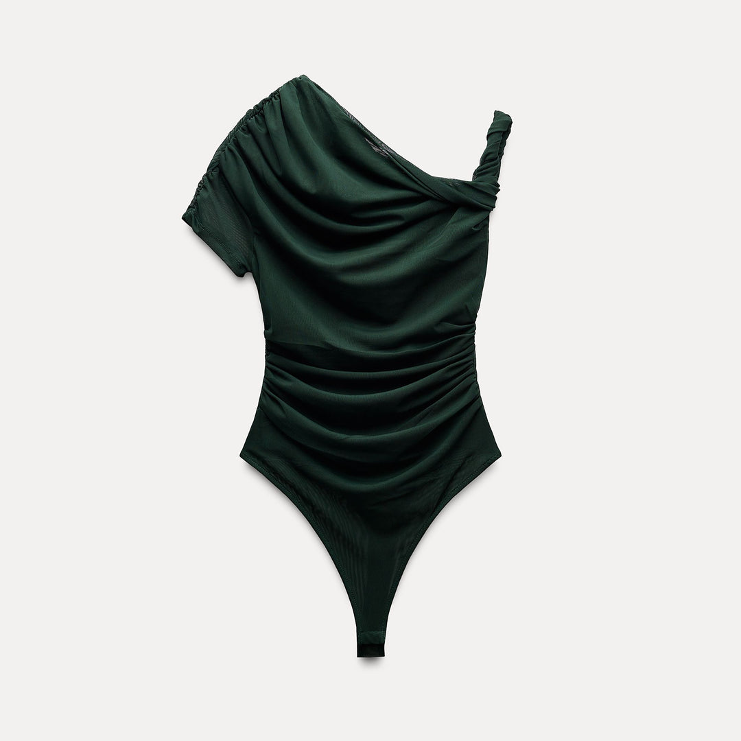 Moudda ZARA - Justaucorps décolleté asymétrique, nœud en tul - Tunisie 1