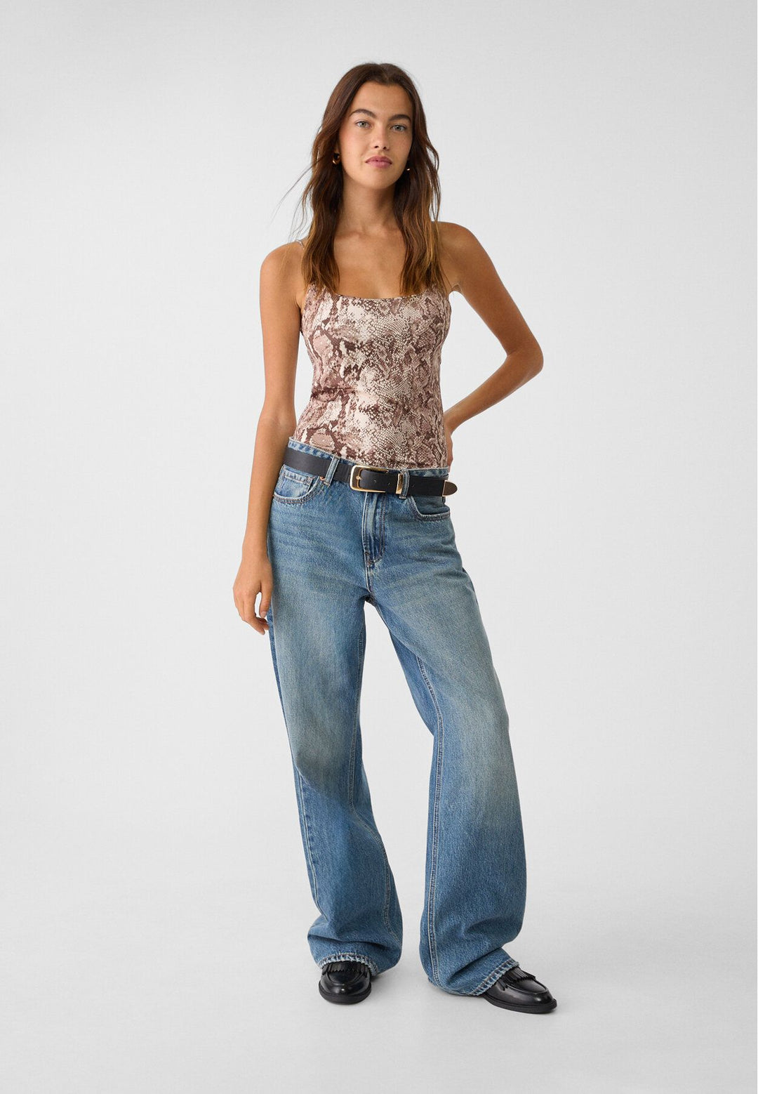 Moudda STRADIVARIUS - Body en Polyamide à Bretelles Fines Imprimé Tout-Over - Tunisie 3