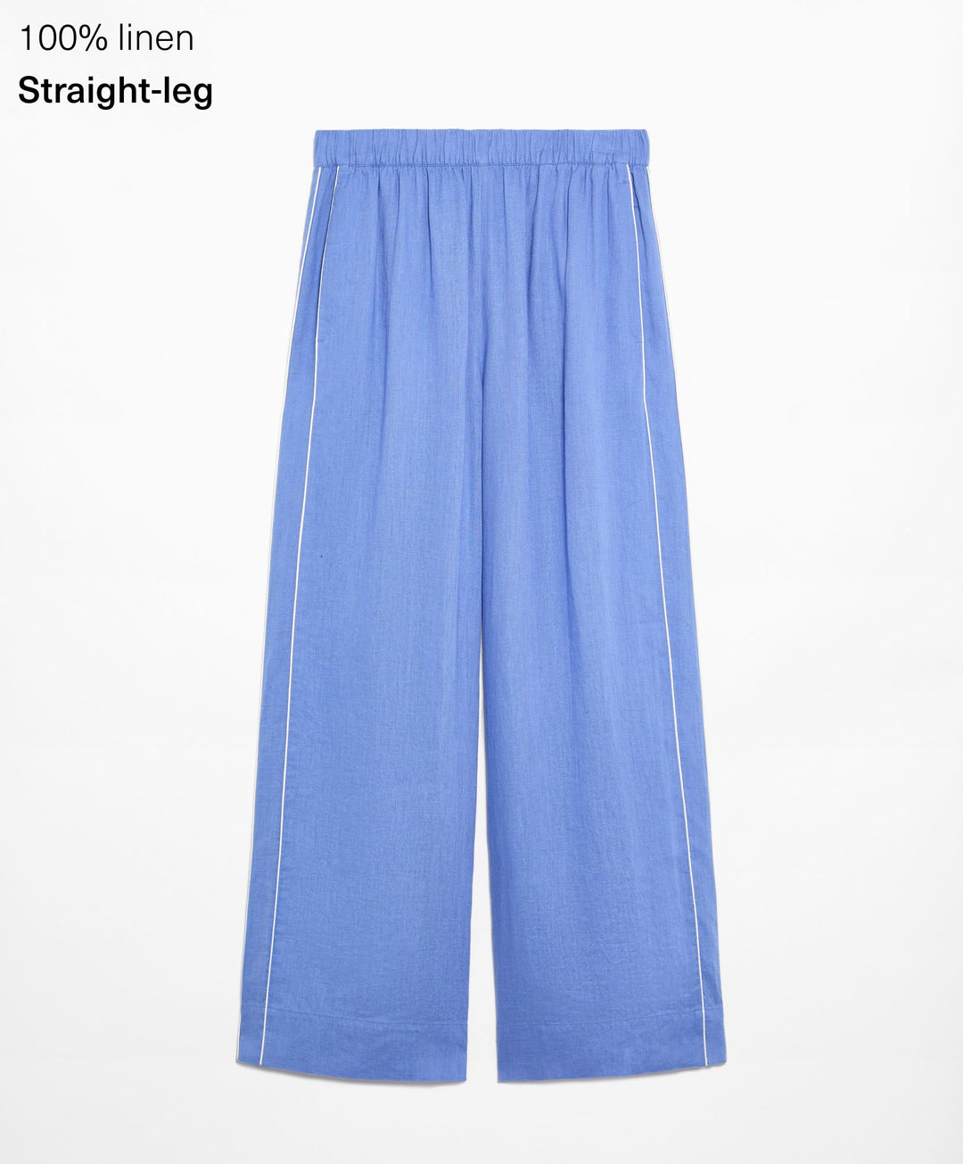 Moudda Oysho - Pantalon 100% Lin avec Passepoil Taille Moyenne - Tunisie 2