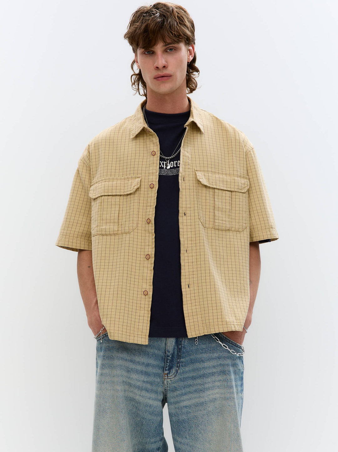 Moudda PULL & BEAR - Chemise - Carreaux & Doré - Tunisie 2