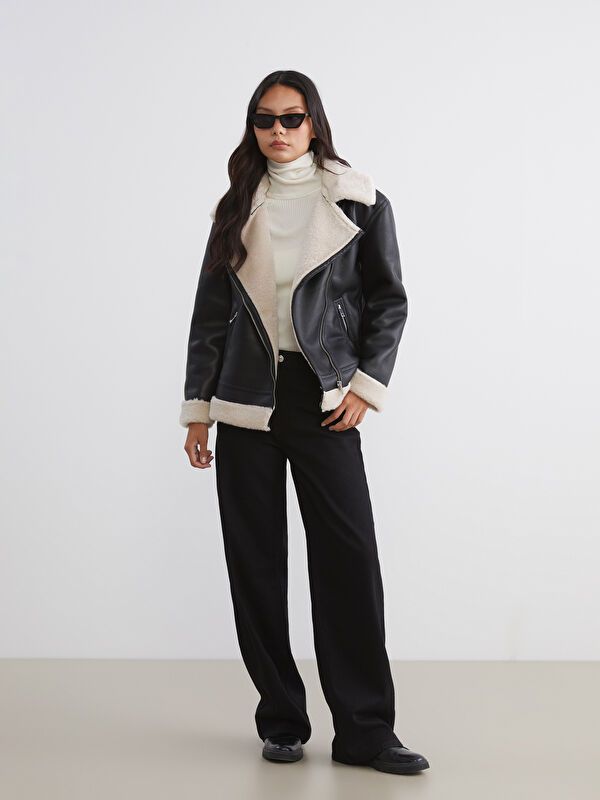 Moudda LC Waikiki - Manteau PU lourd Femme Noir - Tunisie 2