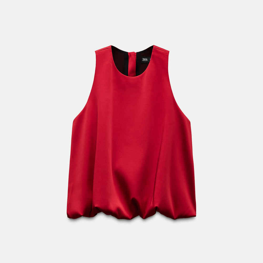 Moudda ZARA - Top manches bouffantes manches courtes détail bouton - Tunisie 2