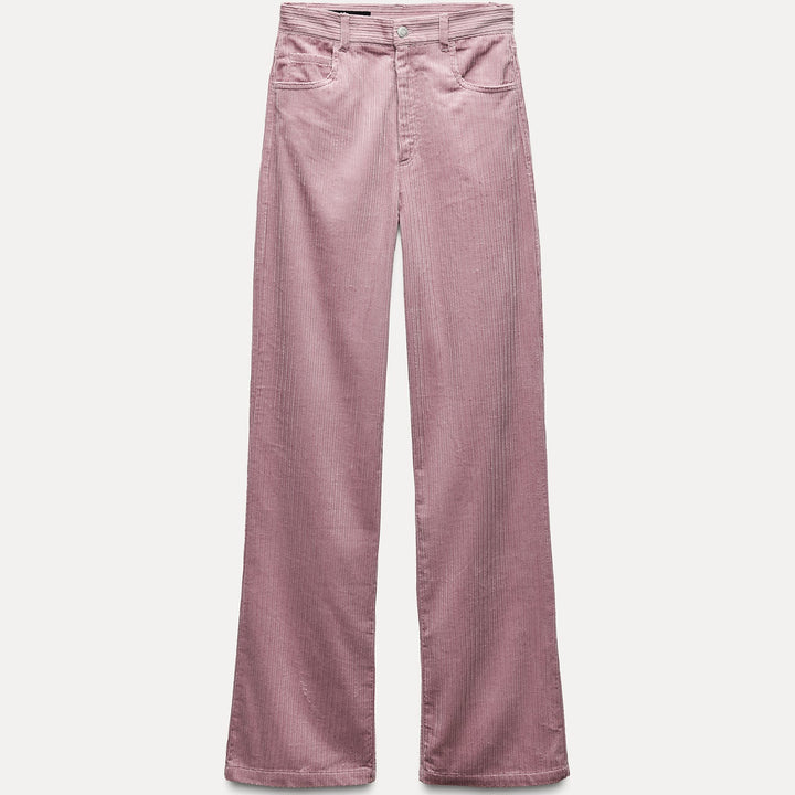 Moudda ZARA - Pantalon droit en velours côtelé taille haute - Tunisie 1