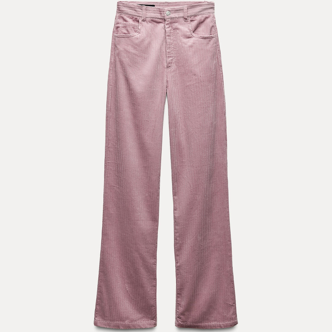 Moudda ZARA - Pantalon droit en velours côtelé taille haute - Tunisie 2