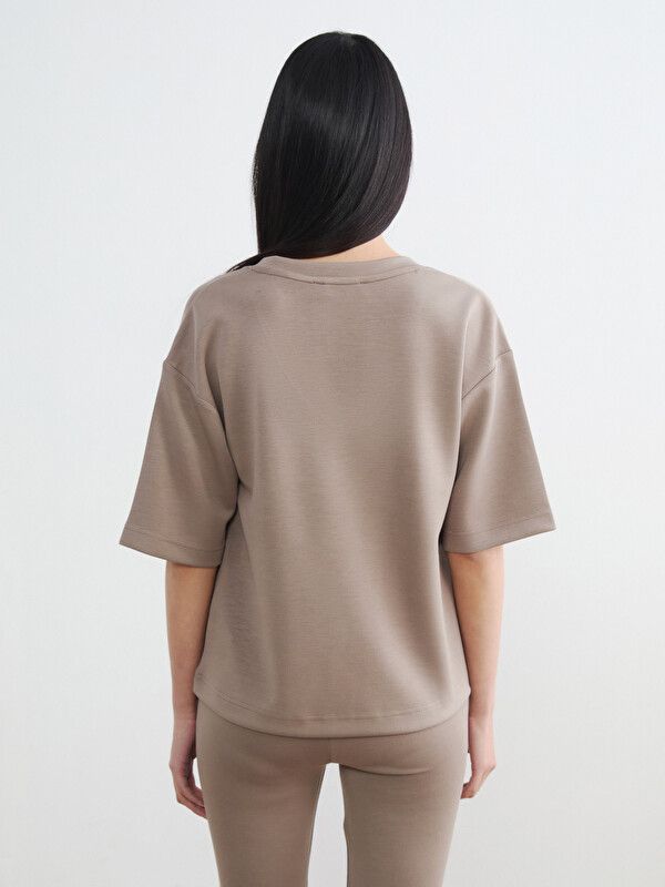 Moudda LC Waikiki - Pack jersey à maches courtes pour Femme couleur Marron clair - Tunisie 4