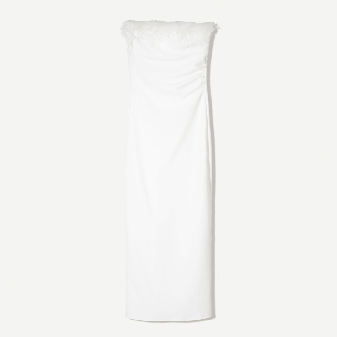 Moudda BERSHKA - Robe Midi Crêpe Bandeau - Plumes - Tunisie 1