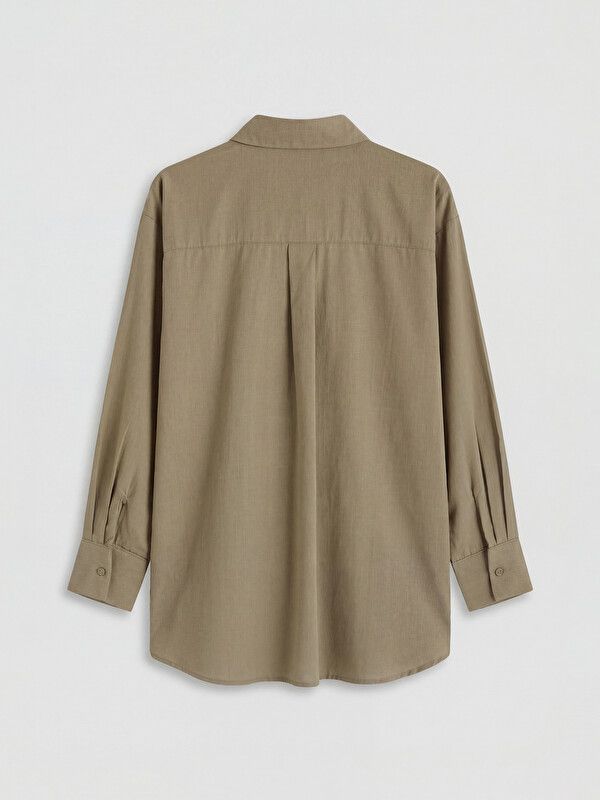 Moudda LC Waikiki - Tunique manches longues en tissu pour Femme couleur Beige foncé - Tunisie 2