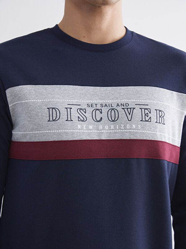 Moudda LC Waikiki - Sweat-shirt basique en jersey imprimé pour Hommes - Tunisie 3