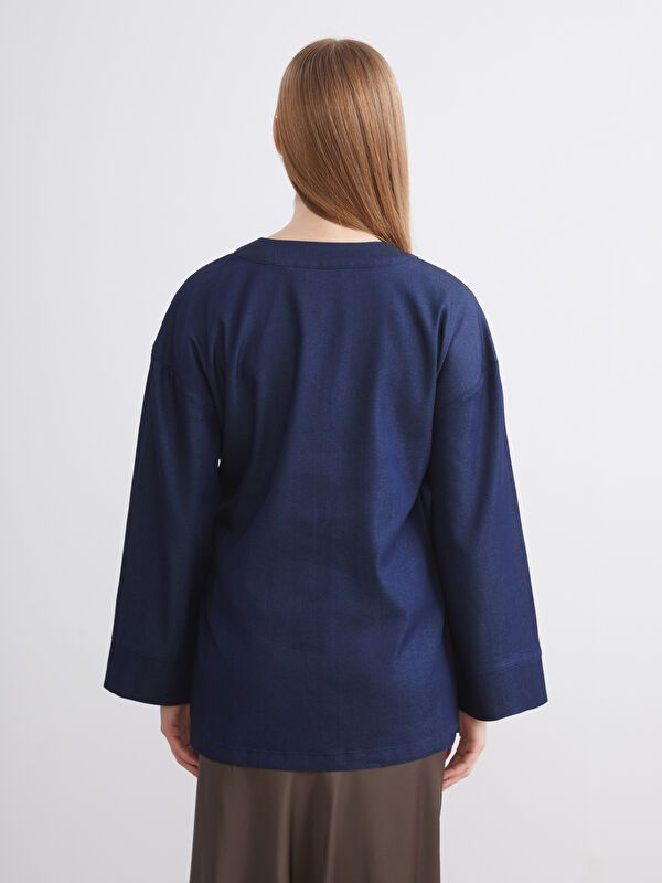 Moudda LC Waikiki - Tunique tissée manches longues denim Femme Rodéo noir - Tunisie 4