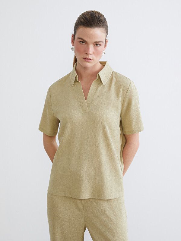Moudda LC Waikiki - Blouse maternité en jersey manches courtes pour Femme couleur Kaki clair - Tunisie 1