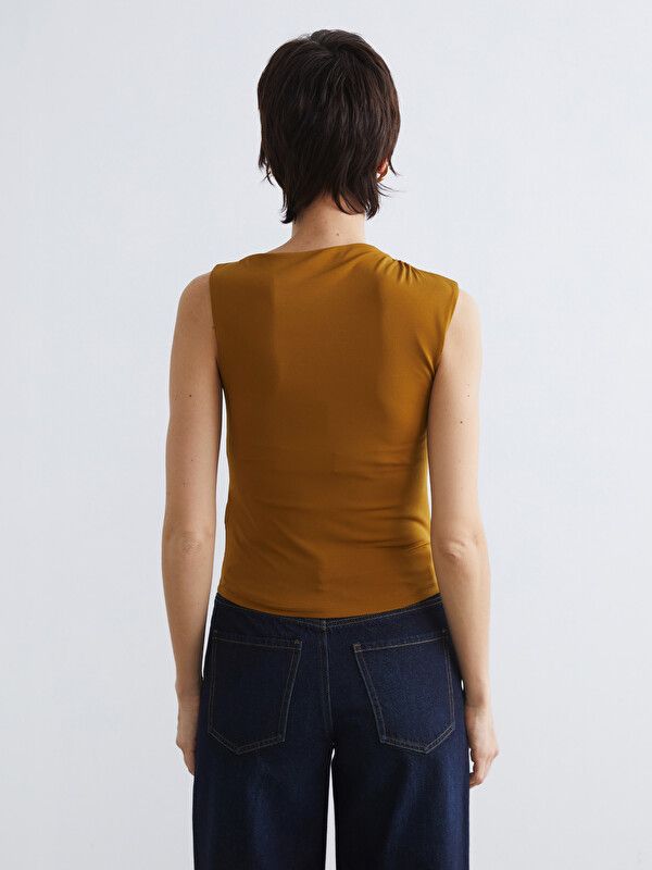Moudda LC Waikiki - Sans manches en jersey pour Femme couleur Moutarde - Tunisie 4