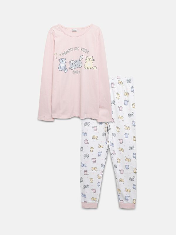 Moudda LC Waikiki - Sous-vêtement jersey pyjama manches longues milieu pour Filles - Tunisie 1