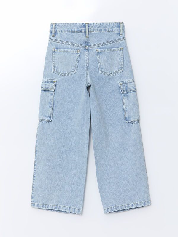 Moudda LC Waikiki - Pantalon tissé en denim Fille Acide bleu clair - Tunisie 2