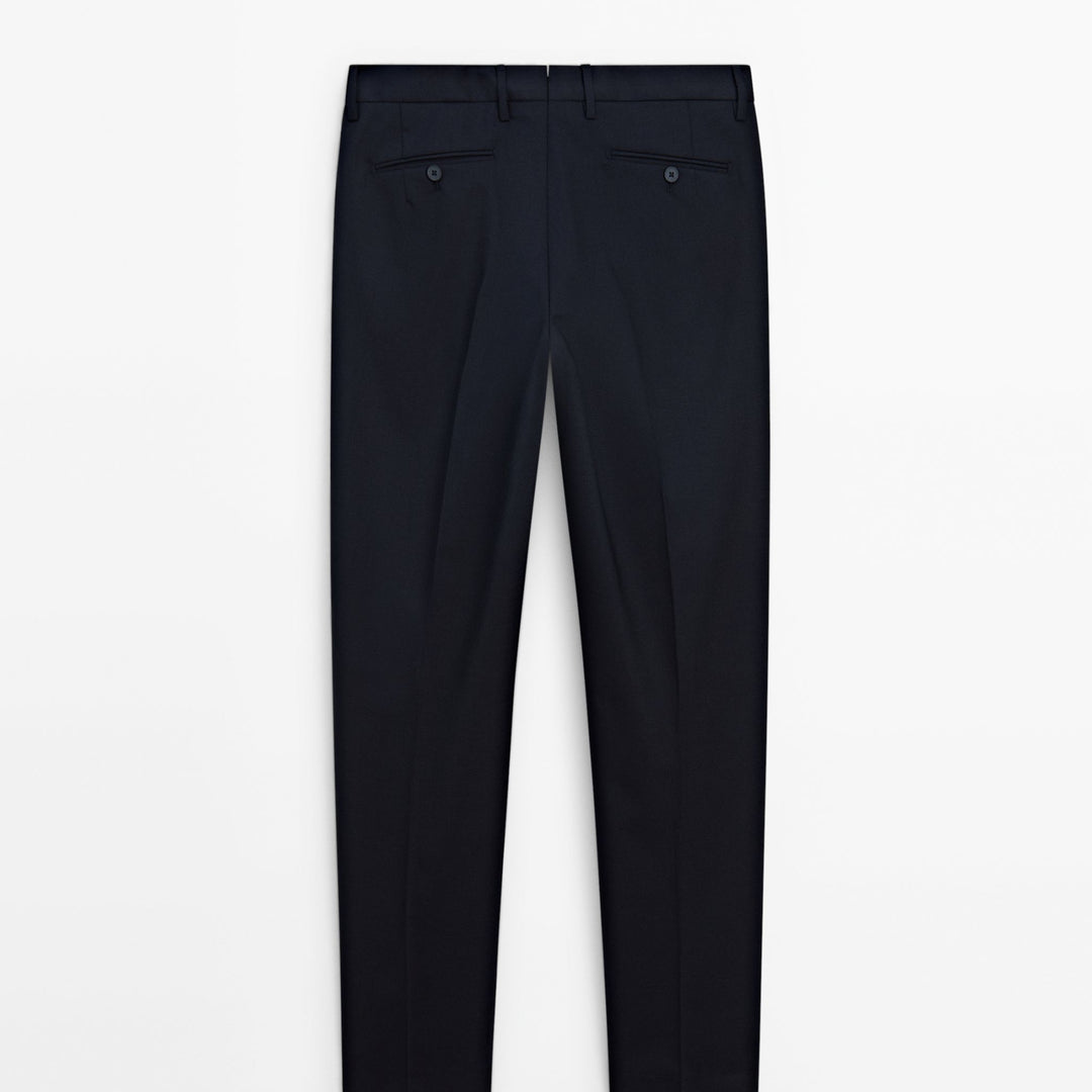 Moudda Massimo Dutti - Pantalon costume new faux uni bleu marine - Tunisie 4