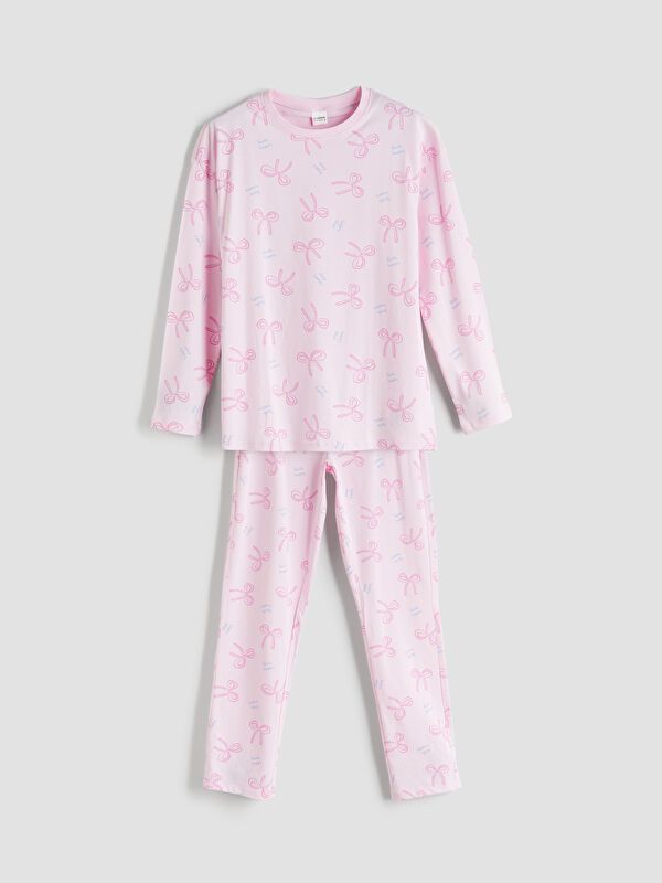 Moudda LC Waikiki - Pyjama en jersey manches longues moyen Fille Imprimé rose - Tunisie 1