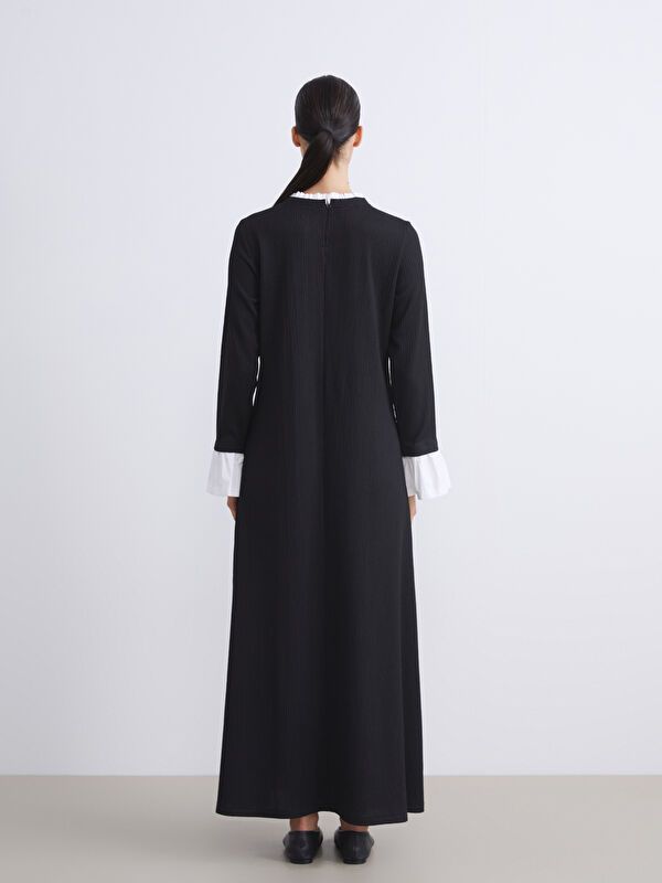 Moudda LC Waikiki - Robe en jersey manches longues Femme Noir - Tunisie 4
