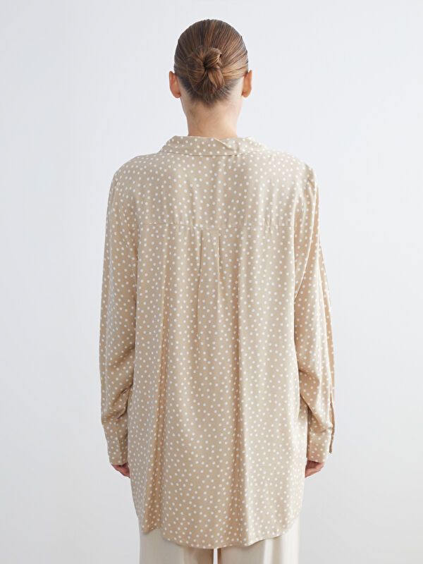 Moudda LC Waikiki - Chemise tissée imprimée manches longues Femme Imprimé beige - Tunisie 4