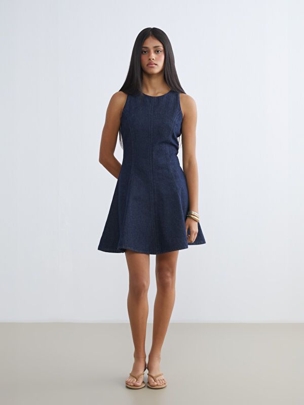 Moudda LC Waikiki - Robe manches courtes en jean pour Femme - Tunisie 1