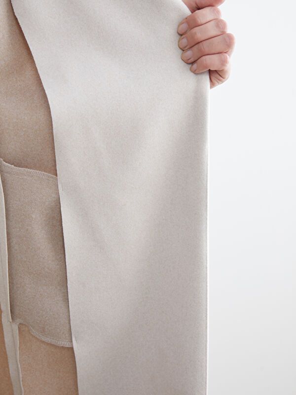 Moudda LC Waikiki - Manteau effet laine Femme Mélange écru - Tunisie 3