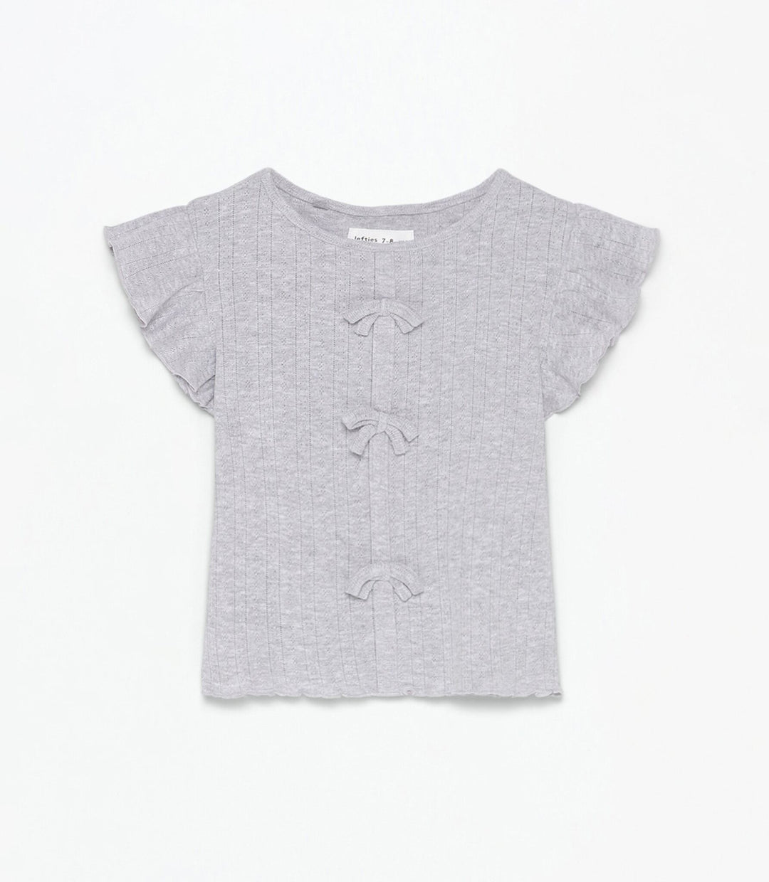 Moudda Lefties - T-Shirt Côtes Pointelle - Nœuds Mars Fille (Gris Moyen) - Tunisie 2