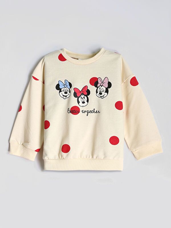 Moudda LC Waikiki - Sweatshirt en jersey sous licence Fille Imprimé écru - Tunisie 1