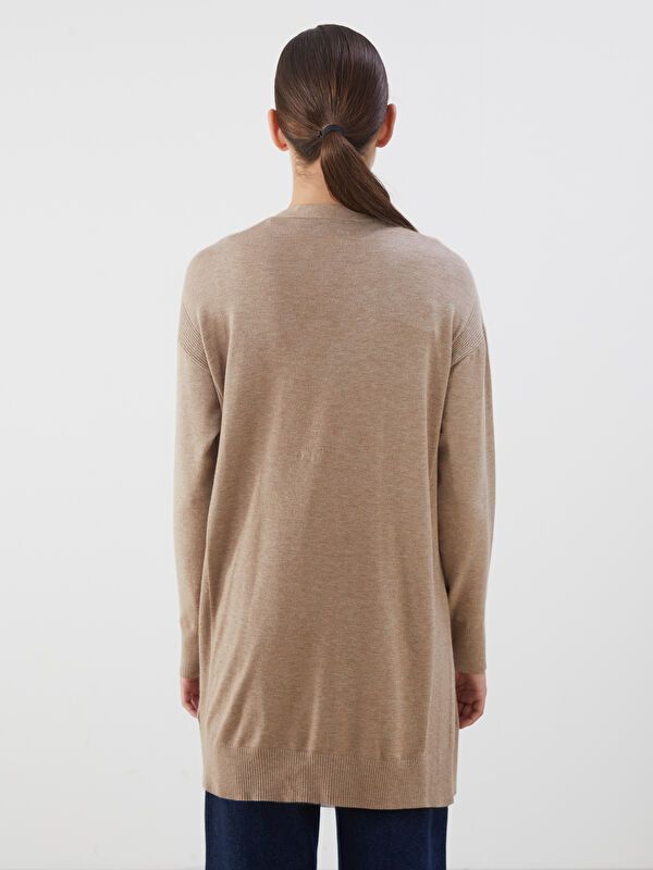 Moudda LC Waikiki - Cardigan fin en tricot Femme Mélange de chameau - Tunisie 4