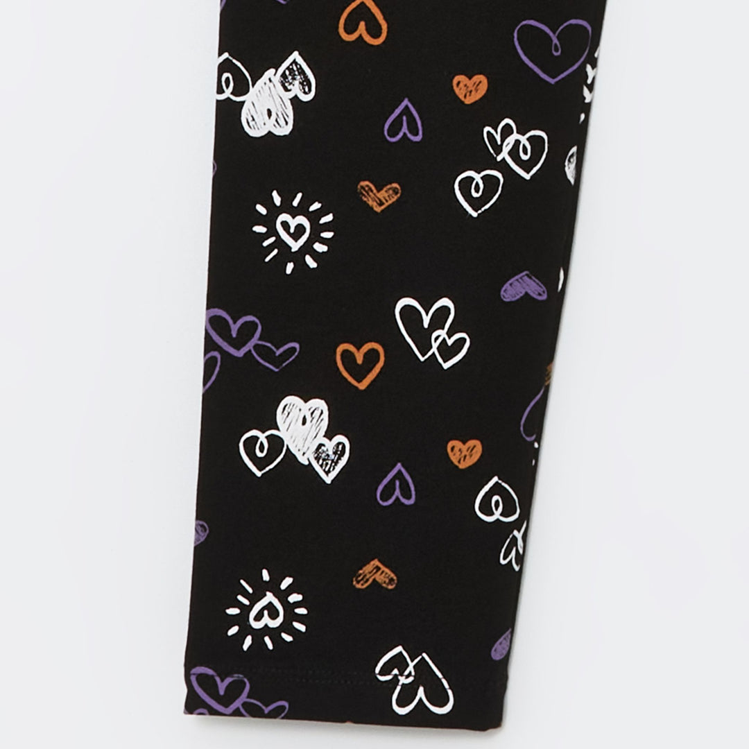 Moudda LC Waikiki - T-shirt en jersey stretch Fille Imprimé en noir - Tunisie 2