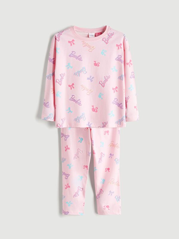 Moudda LC Waikiki - Pyjama en jersey manches longues moyen Fille Imprimé rose - Tunisie 1